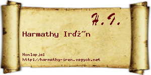 Harmathy Irén névjegykártya