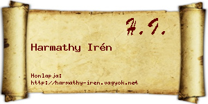 Harmathy Irén névjegykártya